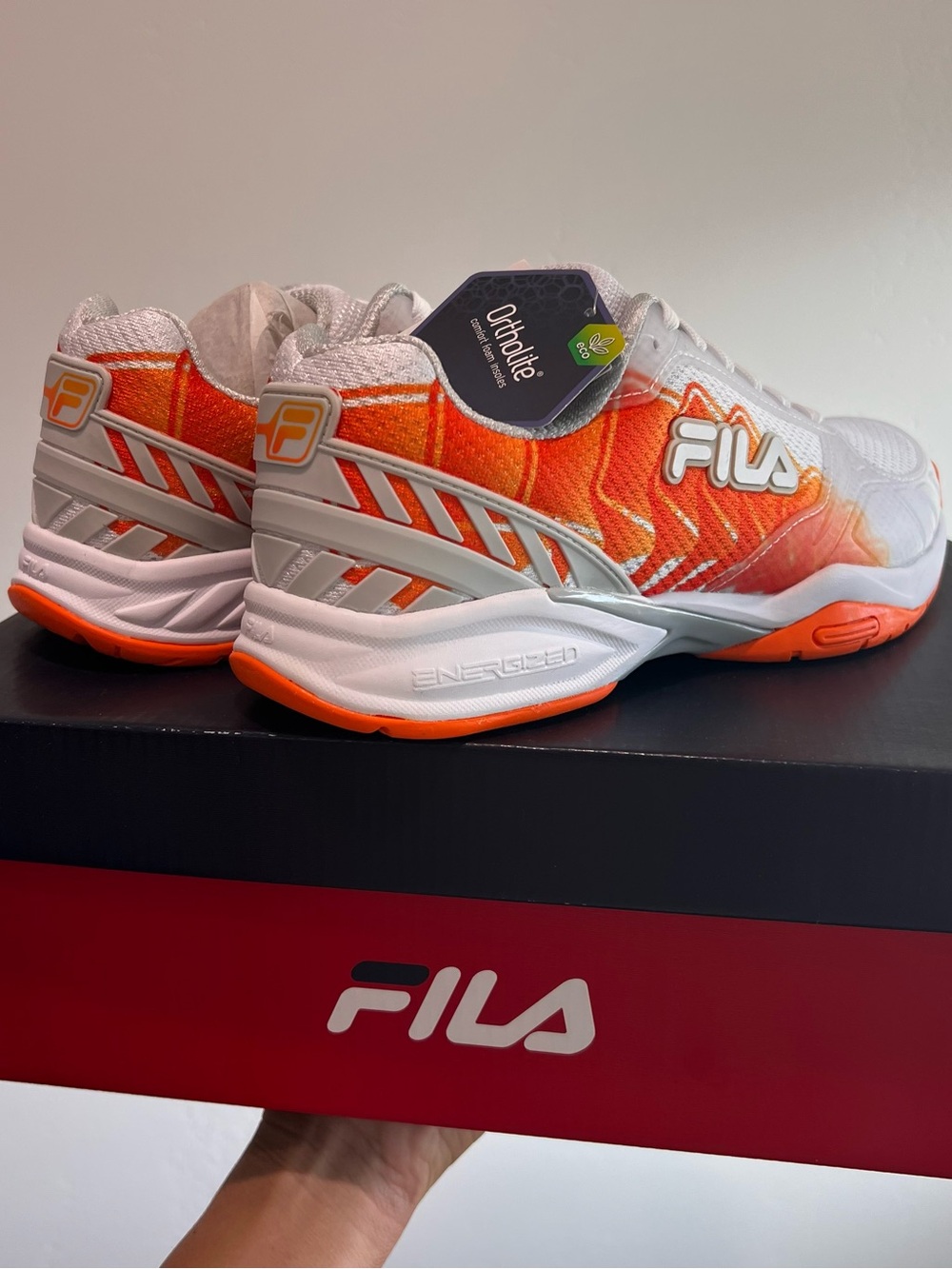 FILA White & Orange Tennis/Pickleball Sneakers NWT